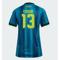 Camiseta Colombia Yerry Mina #13 Segunda Equipación Replica Mundial 2026 para mujer mangas cortas